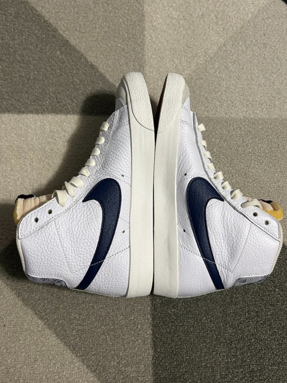 Nike Blazer Mid '77 "Washed Denim" EUC White/Navy/Cream Sneakers Men's Size 6 - Picture 11 of 16